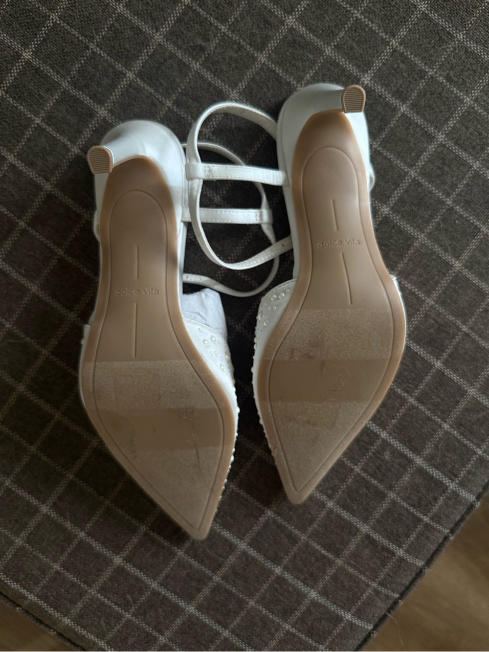 DV by Dolce Vita Karly Ivory Pearl-Studded Pointed Slingback Heels - Picture 3 of 7